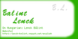 balint lenck business card